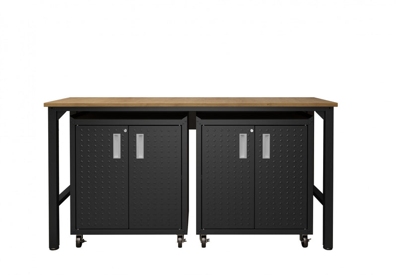 Fortress Modern 3-Piece Garage Set in Charcoal Gray Garage Storage