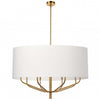 Dainolite Eleanor 8 Light Chandelier Aged Brass White Shade Lamp|Lustre Eleanor de Dainolite avec abat-jour blanc, fini laiton vieilli et 8 ampoules