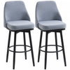 HOMCOM Bar Height Bar Stools Set of 2 360° Swivel Barstools with Legs, Grey