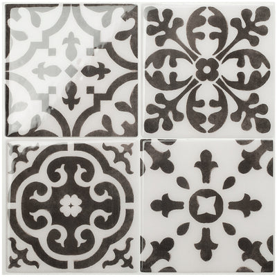 Smart Tiles Peel and Stick 4-Sheet 9 x 9 Backsplash - Vintage Argos|Dosseret Smart Tiles peler et coller 9 x 9, 4 feuilles - Vintage Argos