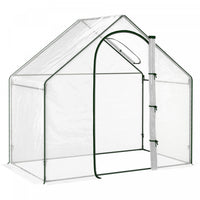 Outsunny 6'x3.3'x5.5' Walk-in Garden Greenhouse With Door And Top Window, Portable Mini Greenhouse F