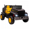 Aosom Two-seater Kids' Tractor With Detachable Bucket, 12v Battery Powered Ride-On Farm Truck With Parental Control, 2 Speeds, Music Lights, Suspension Wheels, Black
