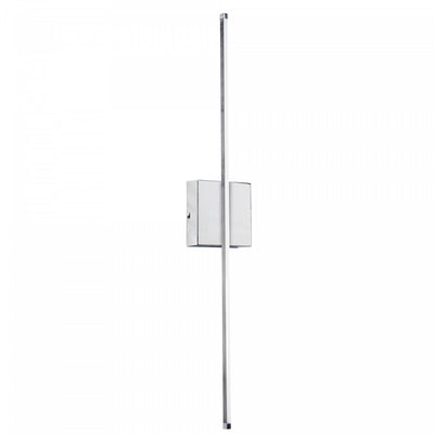 Dainolite Array LED Wall Sconce Vertical 19w Polished Chrome White Acrylic Diffuser Lamp|Applique murale verticale Array de Dainolite en acrylique blanc qui diffuse la lumière, avec fini chromé poli et ampoule à DEL de 19 W