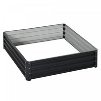 Outsunny 4' X 4' X 1' Raised Garden Bed Galvanized Steel Planter Box For Vegetables, Flowers, Herbs,