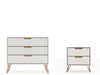 Rockefeller Mid-Century Modern 2-Piece Dresser Set in Off White