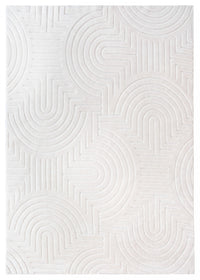 Velvet Cream Circles Washable Shag Area Rug 5'x7' Indoor Area Rug