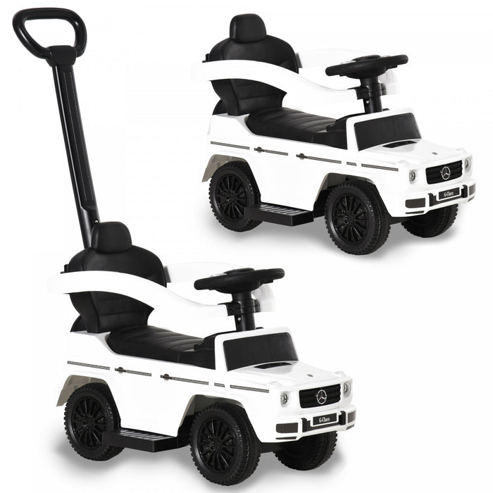 Aosom Compatible Ride-on Sliding Car G350 Walker Foot To Floor Slider Stroller Toddler Vehicle Push-along With Horn Steering Wheel No Power Manual Under Seat Storage Safe Design, White