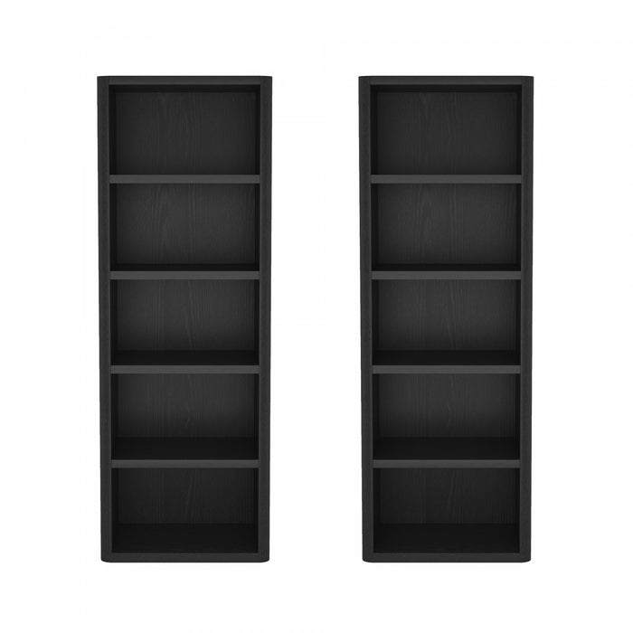 Rivington Modern 28\" Open Bookcase in Black - Set of 2
