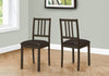 Dining Chair Set of 2 Kitchen Dining Room Brown Leather-Look Brown Wood Legs Transitional|Ensemble de 2 chaises de salle à manger de style transitionnel avec apparence cuir brun et pattes en bois brun pour la cuisine et la salle à manger
