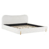 Luna Upholstered Bed with Plush Headboard,King Size - White | Lit Luna Rembourre avec Tete de Lit Moelleuse, Taille King - Blanc