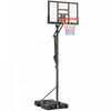 Soozier 4.4-10ft Portable Basketball Hoop with Wheels and 44.5" Backboard
