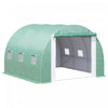 Outsunny 9.7' X 9.7' X 6.5' Large Walk-in Double Cover Polytunnel Greenhouse Outdoor W/ Roll-up Zipp|Outsunny 118"x 118"x 78,75" Grande Serre En Polytunnel A Double Couverture Exterieure Avec Portes Et