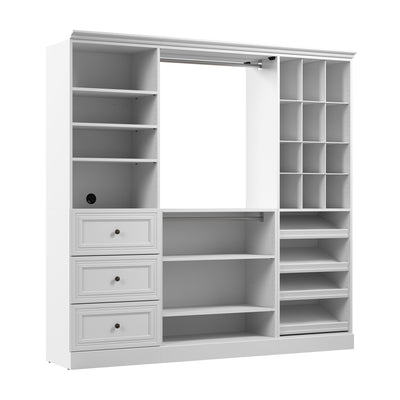 Bestar Versatile 86 W Closet Organization System with Drawers - White|Système d’organisation de garde-robe Versatile de Bestar de 86 po (L) avec tiroirs - blanc