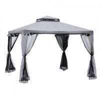 Outsunny 9.6' X 9.6' Patio Gazebo Outdoor Pavilion 2 Tire Roof Canopy Shelter Garden Event Party Ten