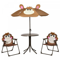 Outsunny Kids Folding Picnic Table And Chair Set Pattern Outdoor Garden Patio Backyard With Removabl