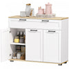 HOMCOM Sideboard Buffet Cabinet with Drawer and Adjustable Shelves, White
