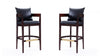 Ritz Mid-Century Modern Wood Upholstered Barstool in Black - Set of 2 | Tabouret de bar en bois rembourre Ritz style milieu du siecle, noir – Lot de 2