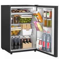 HOMCOM 4.5 Cu Ft Mini Fridge with Freezer, Wheels, Refrigerator, Black