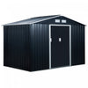 Outsunny 9' X 6' Garden Storage Shed With Floor Foundation, Metal Tool Storage House With Double Doo|Outsunny 9' X 6' Abri De Rangement En Metal Avec Double Portes Coulissantes, 4 Bouches D'aeration Po