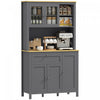 HOMCOM 71" Kitchen Pantry Storage Cabinet w/Adjustable Shelves Glass Door