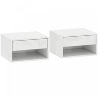 HOMCOM Floating Bedside Tables Set of 2, Wall-Mounted Nightstand White