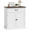 HOMCOM Buffet Cabinet 32" Farmhouse Sideboard with Thick Top Drawer White