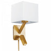 Dainolite LED Reading Light 1 Light Wall Sconce With LED Reading Light Aged Brass Finish White Shade Lamp|Applique murale de Dainolite avec lampe de lecture à DEL, abat-jour blanc, fini laiton vieilli et 1 ampoule