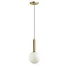 Dainolite Tara 1 Light Pendant Aged Brass White Glass Lamp|Luminaire suspendu Tara de Dainolite en verre blanc, avec fini laiton vieilli et 1 ampoule