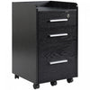 Homcom 3-drawer Mobile File Cabinet Office Filing Cabinet|Homcom Classeur Mobile 3 Tiroirs Classeur De Bureau Noir
