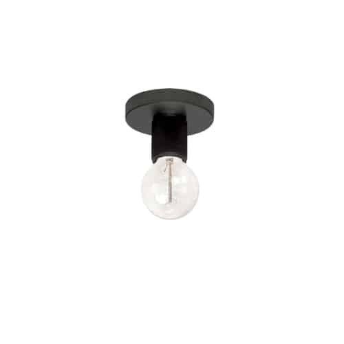 Dainolite Roswell 1 Light Flush Mount Small Matte Black Lamp