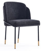 Manhattan Comfort Flor Fabric Dining Chair - Black|Chaise de salle à manger Flor de Manhattan Comfort en tissu - noire