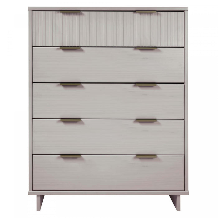 Granville Modern 38\" Chest in Light Gray (5-Drawer)
