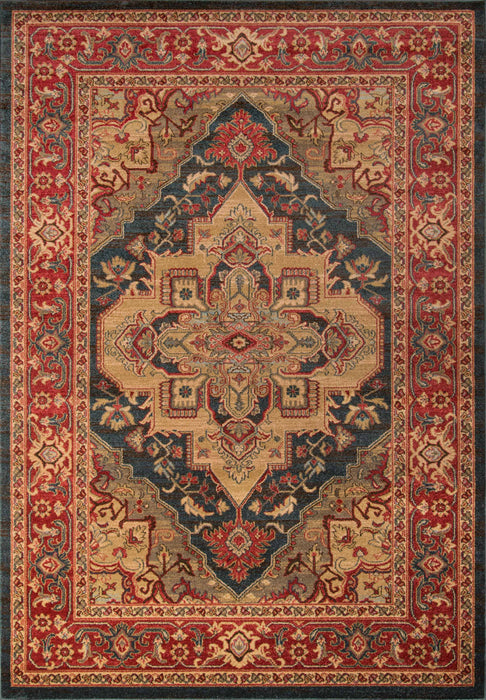 Lux Traditional 7'10\" x 9'10\" Area Rug in Blue Indoor Area Rug