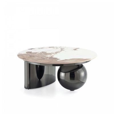 Laurel Modern Glam Sintered Stone Top Coffee Table in Black | Table basse Laurel Modern Glam avec plateau en pierre frittee noire