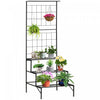 Outsunny 3-tier Hanging Plant Stand With Grid Panel, Planter Shelves Flower Pot Organizer Rack, Mult|Outsunny Support De Plantes Suspendu A 3 Niveaux Avec Panneau Grillage, Etagere Pour Pots De Fleurs,