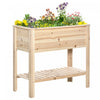 Outsunny Wooden Raised Garden Bed Standing Elevated Planter Box With Storage Shelf For Flowers, Vege|Outsunny Lit De Jardin Sureleve En Bois Avec Etagere De Rangement Naturel
