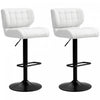 HOMCOM Adjustable Bar Stools Set of 2 with Footrest Back for Dining Room