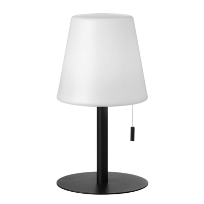 Dainolite Tinsley Table Lamp 2.5w Matte Black Finish White Shade Color Changing Bulb|Lampe de table Tinsley de Dainolite avec abat-jour blanc, fini noir mat et ampoule de 2,5 W de couleur changeante