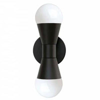 Dainolite Fortuna 2 Light Wall Sconce Matte Black Lamp