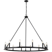 Dainolite Colby 12 Light Chandelier Matte Black Lamp