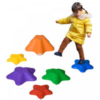 Outsunny 6pcs Larger Size Balance Stepping Stones For Kids With Non-slip Bottom, Stackable Obstacle 
