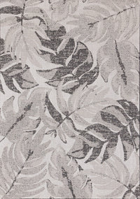 Jackson Grey White Botanical Leaves Rug, 7'10