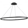 Dainolite Circulo Horizontal Chandelier 63w Matte Black Finish White Acrylic Diffuser Lamp|Lustre horizontal Circulo de Dainolite en acrylique blanc qui diffuse la lumière, avec fini noir mat et ampoule de 63 W