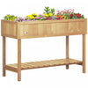 Outsunny 43.25" X 18" X 30" Elevated Wooden Garden Plant Stand Outdoor Raised Natural Flower Bed 8 G|Outsunny 43,25" X 18" X 30" Support Pour Plantes De Jardin En Bois Sureleve Exterieur Lit De Fleurs