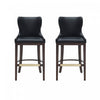 Blair Modern Wood Upholstered Barstool in Black - Set of 2 Bar Stool | Tabouret de bar Blair moderne en bois et tissu, noir - Lot de 2