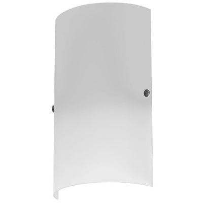 Dainolite Paza 1 Light Wall Sconce Satin Chrome Accents White Frosted Glass Lamp|Applique murale Paza de Dainolite en verre blanc givré, avec accents chromés satinés et 1 ampoule