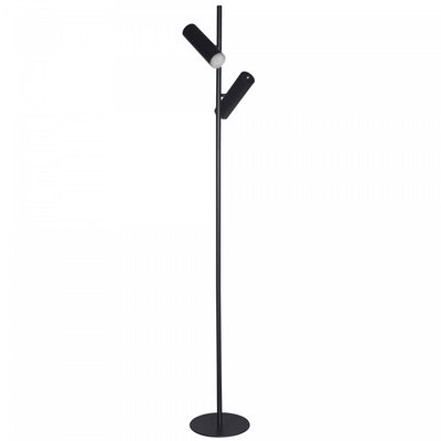 Dainolite Constance Floor Lamp 12w Matte Black Frosted Acrylic Diffuser|Lampe à pied Constance de Dainolite en acrylique givré qui diffuse la lumière, avec fini noir mat et ampoule de 12 W