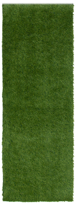 Contemporary 2'0\" x 6'0\" Faux Grass Rug in Green Outdoor Area Rug
