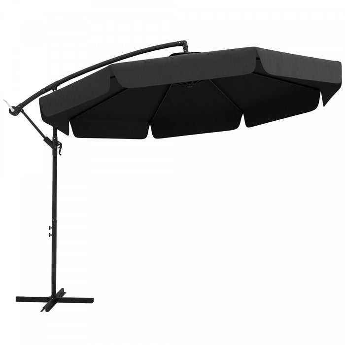 Outsunny 11ft Offset Hanging Patio Umbrella For Backyard, Black