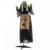 Outsunny 47" Witch Halloween Decoration with Sound Activated Light Up Eyes